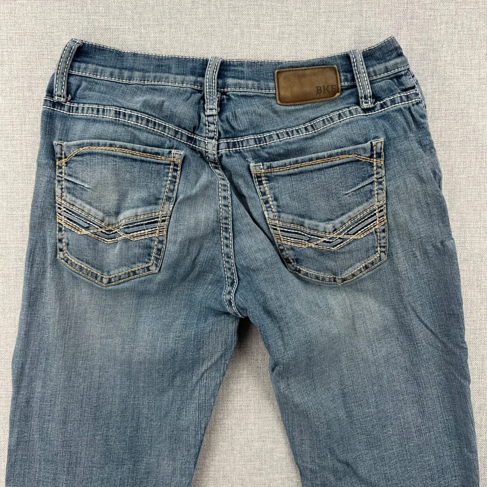 BKE Jake Straight Mens Jeans 33x30 (fit 32x29) Blue Medium Wash Distressed Y2K